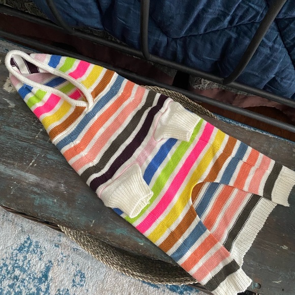 GAP Dog Multi-Colored Striped Sweater with matching owner hat- EC - Picture 2 of 8